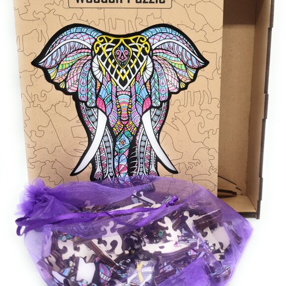 Suvira Animal Wooden Puzzle - Engaging, Educational,Elephent - Picture 2 of 8